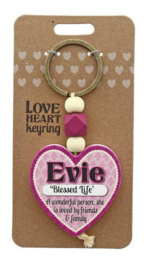 Evie Love heart Keyring from TSK. Available at the Funporium Australia's gift store.