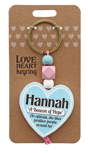 Hannah Love heart Keyring from TSK. Available at the Funporium Australia's gift store.