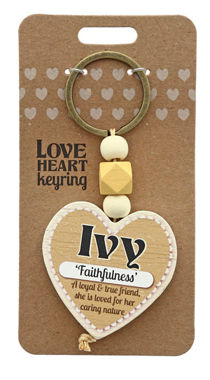 Ivy Love heart Keyring from TSK. Available at the Funporium Australia's gift store.