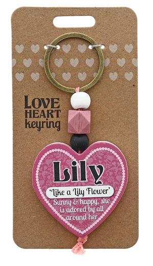 Lily Love heart Keyring from TSK. Available at the Funporium Australia's gift store.