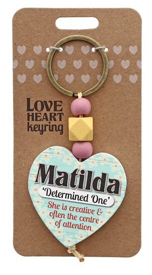 Matilda Love heart Keyring from TSK. Available at the Funporium Australia's gift store.