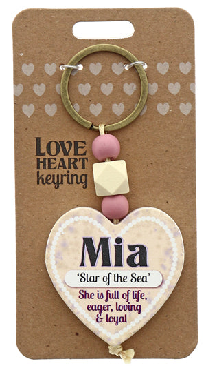 Mia Love heart Keyring from TSK. Available at the Funporium Australia's gift store.