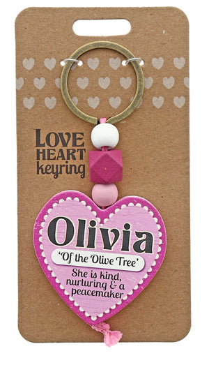 Olivia Love heart Keyring from TSK. Available at the Funporium Australia's gift store.
