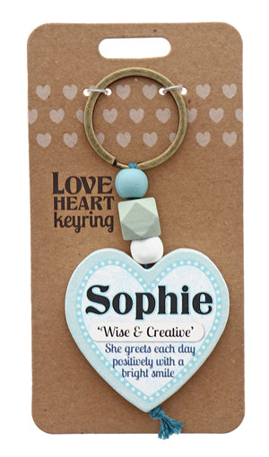 Sophie Love heart Keyring from TSK. Available at the Funporium Australia's gift store.