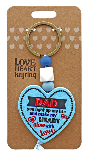 Dad Light Up Love heart Keyring from TSK. Available at the Funporium Australia's gift store.