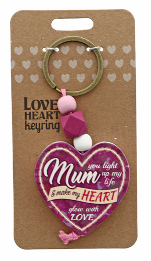 Mum Light Up Love heart Keyring from TSK. Available at the Funporium Australia's gift store.