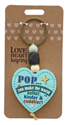 Pop World Love heart Keyring from TSK. Available at the Funporium Australia's gift store.