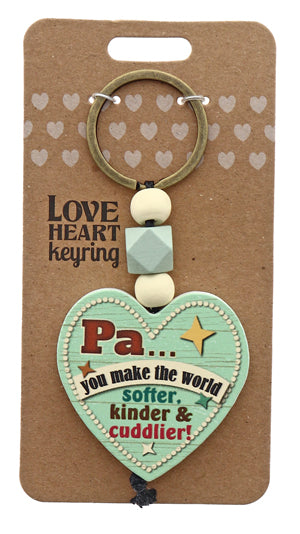 Pa World Love heart Keyring from TSK. Available at the Funporium Australia's gift store.