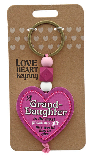 Grand Daughter Love heart Keyring from TSK. Available at the Funporium Australia's gift store.