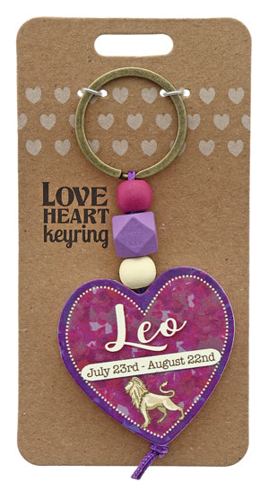 Leo Love heart Keyring from TSK. Available at the Funporium Australia's gift store.