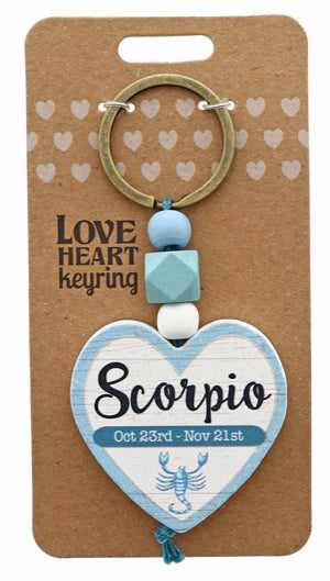 Scorpio Love heart Keyring from TSK. Available at the Funporium Australia's gift store.
