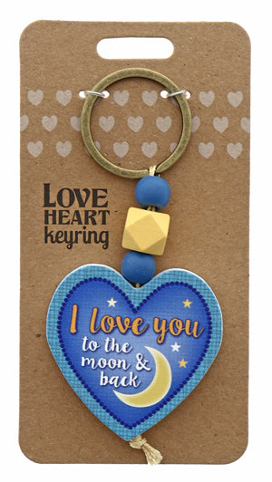 Love Moon Love heart Keyring from TSK. Available at the Funporium Australia's gift store.