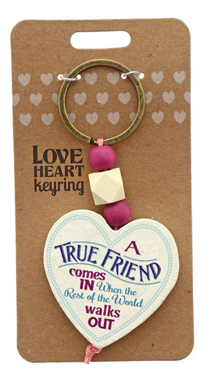 True Friend Love heart Keyring from TSK. Available at the Funporium Australia's gift store.