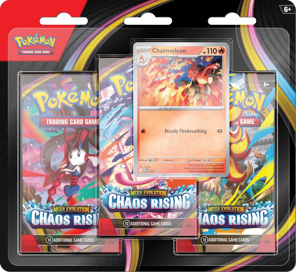 Pokemon TCG | Chaos Rising | Three Booster Blister (Bonus Charmeleon Card) (2 Per Person)
