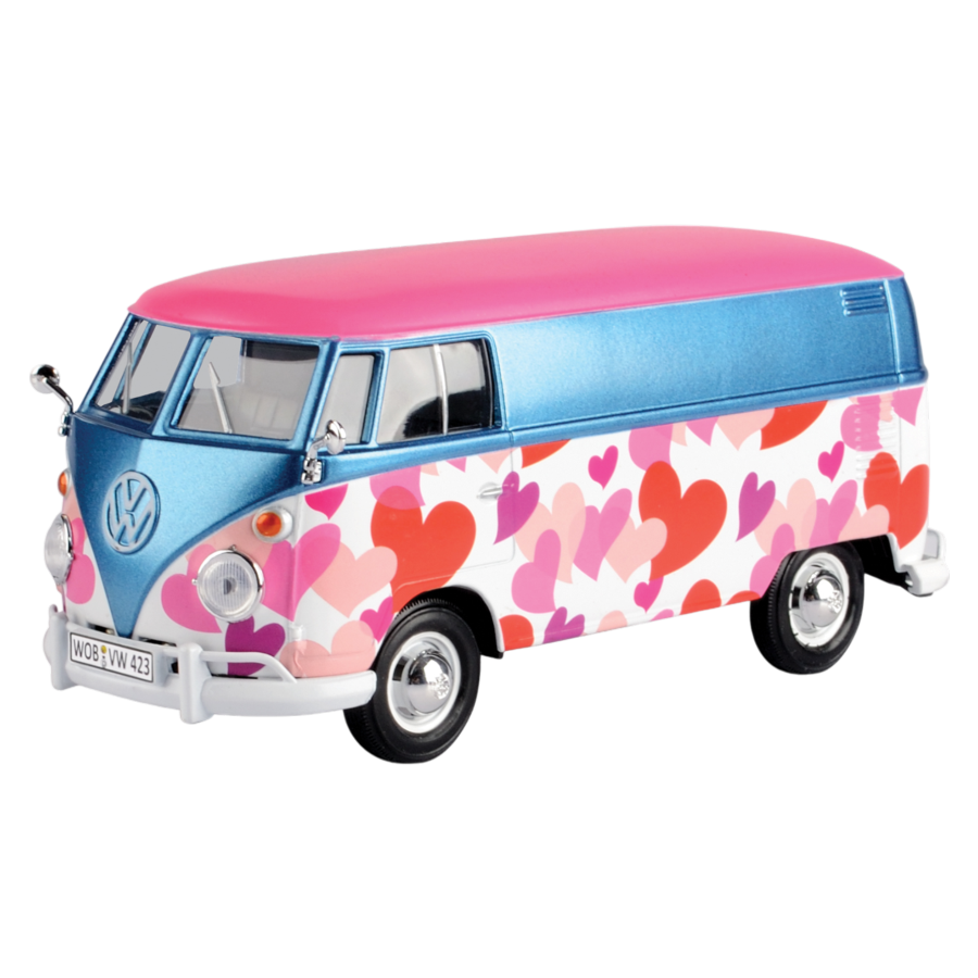 Volkswagen Collection | Volkswagen Type 2 Delivery Van (Lovehearts) | 1:24 Scale Diecast Model Car