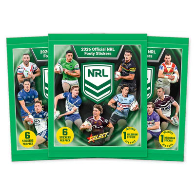 NRL 2026 Official Footy Stickers Select (6 Stickers per pack)
