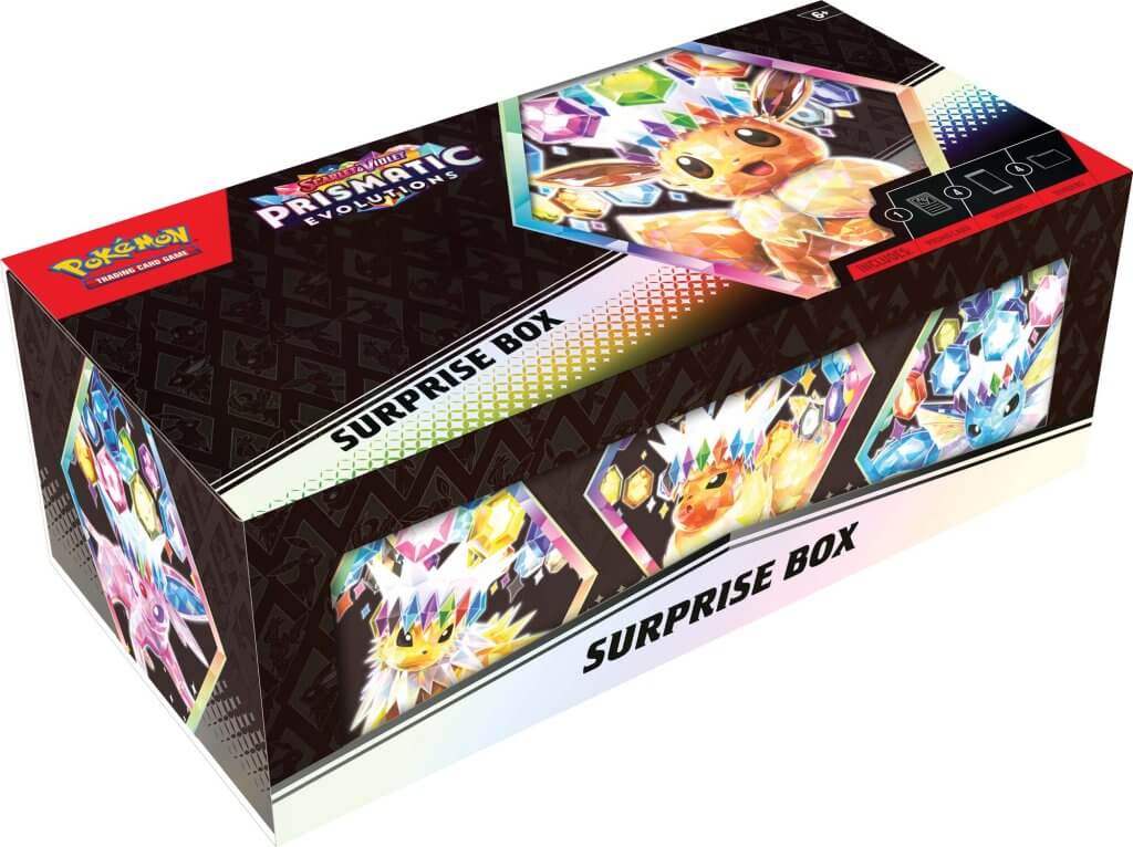 Pokemon TCG Prismatic Evolutions Surprise Box (4 Packs, Limited Ed Eevee Card) 1 PER CUSTOMER