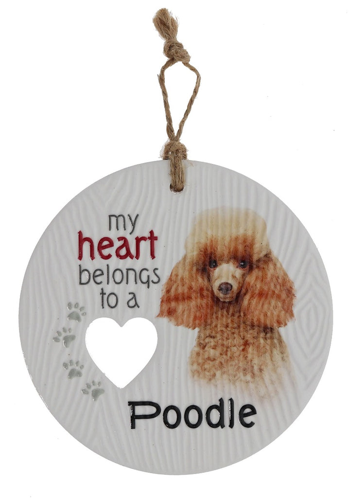 Piece of my Heart - Poodle (Brown) Plaque