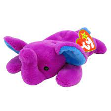 TY Beanie Bellies Peanut II the Purple Elephant in a regular size.