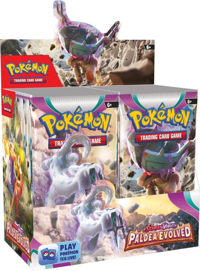 Pokemon trading card game expansion Paldea Evolved booster box.