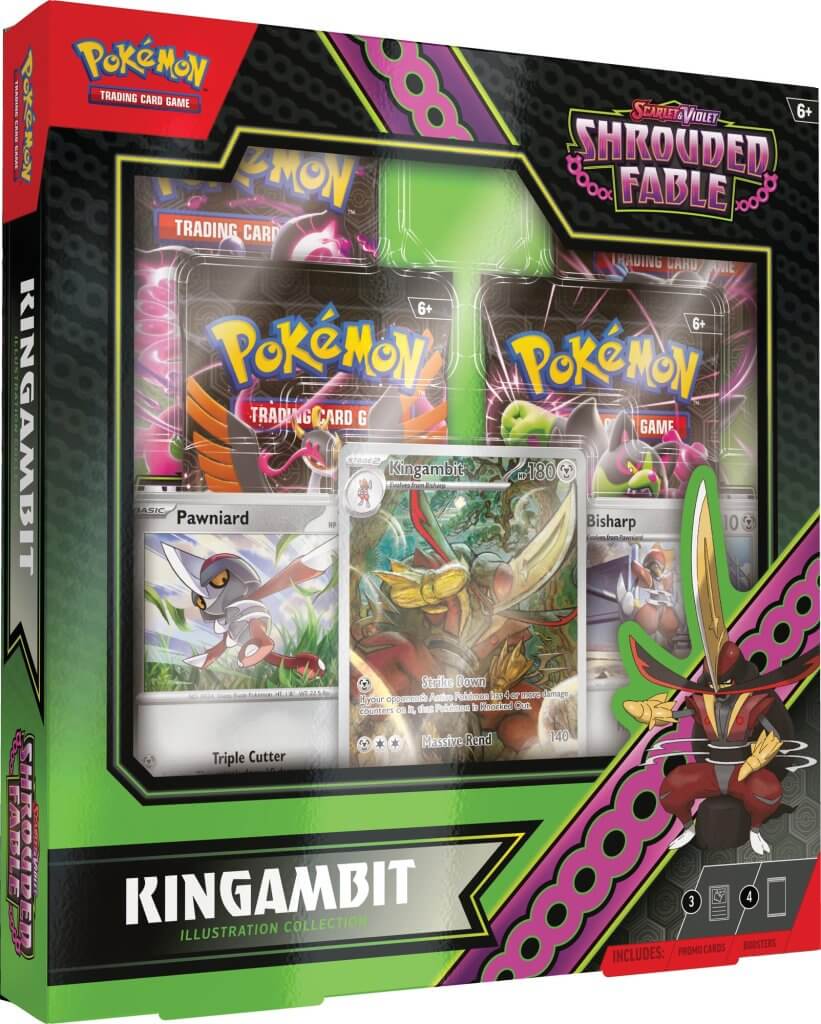 Pokemon TCG Shrouded Fable. Kingambit illustration collection box.