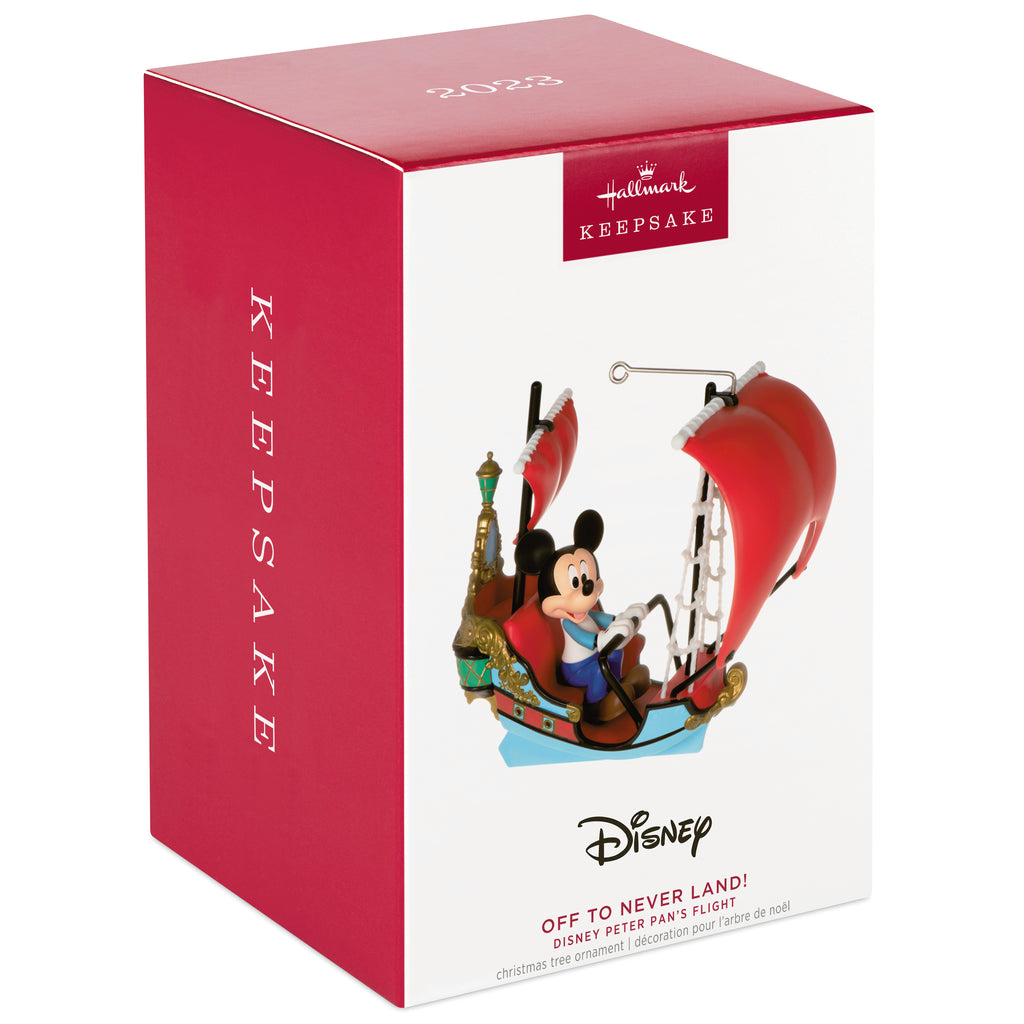 2023 Hallmark Keepsake Christmas Ornaments. Disney's Peter Pan Flight off to Never Land! with Mickey Mouse.