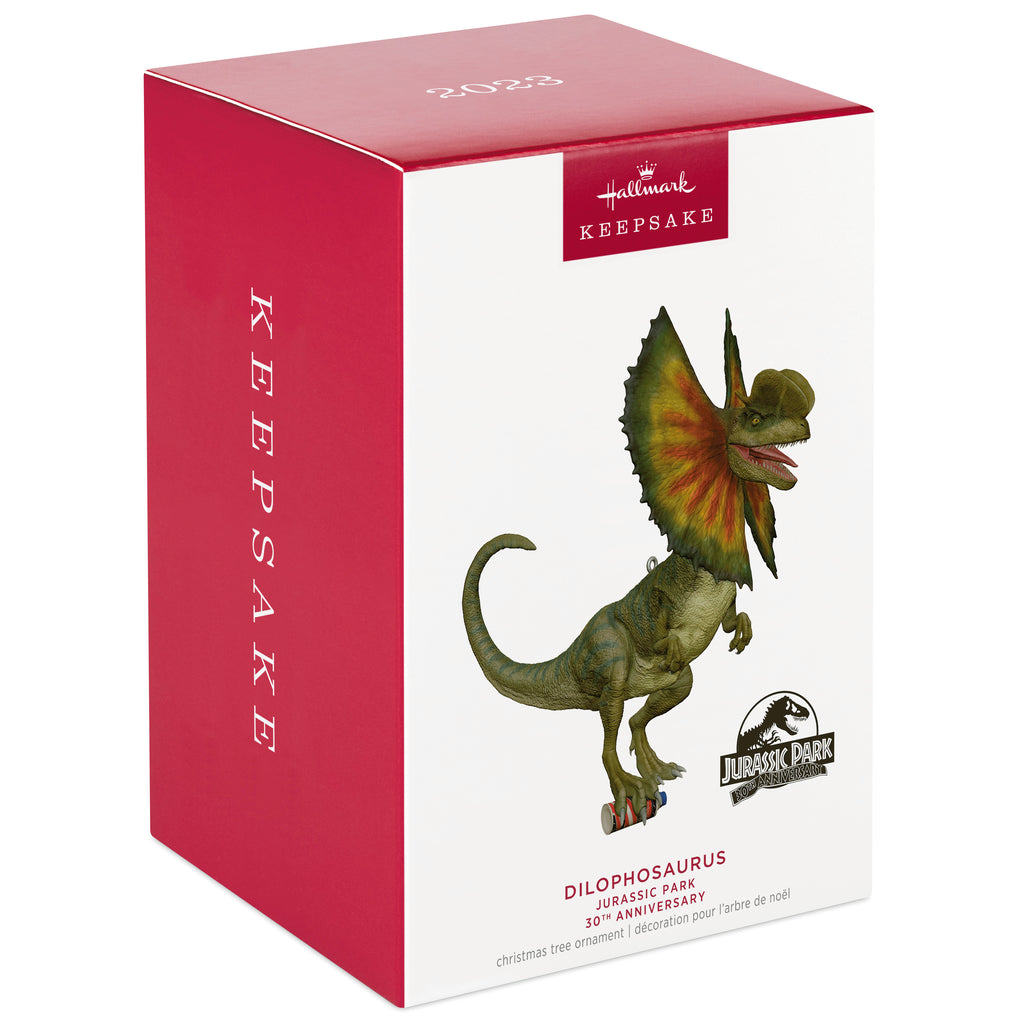 2023 Hallmark Keepsake Christmas Ornaments. Jurassic Park's Dilophosaurus 30th Anniversary.