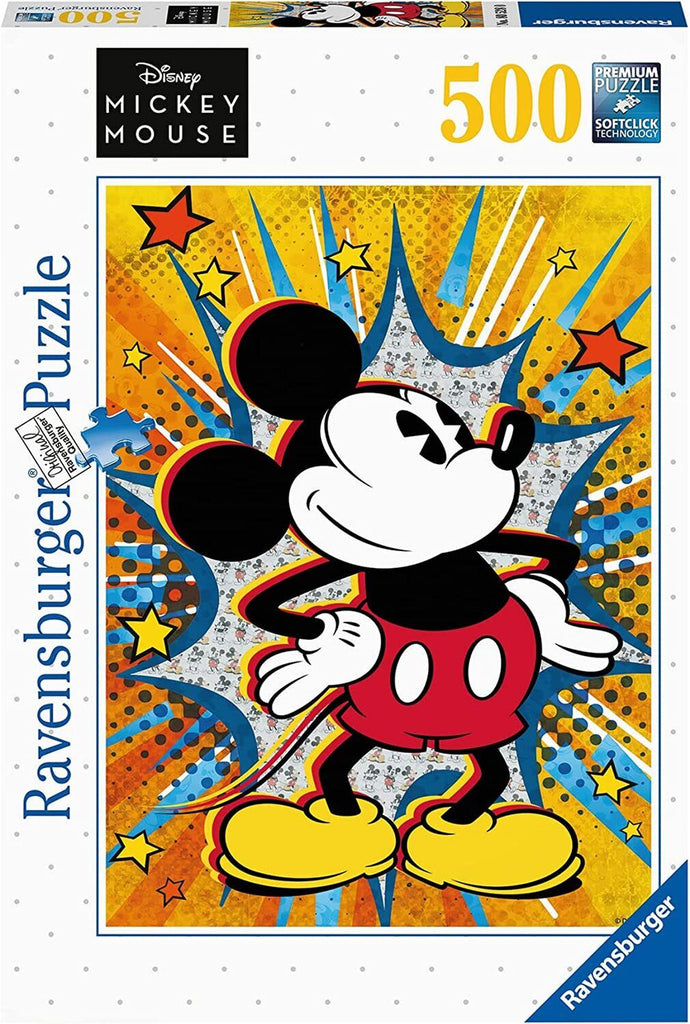 500 Piece Ravensburger jigsaw puzzle of Disney's Mickey Mouse.