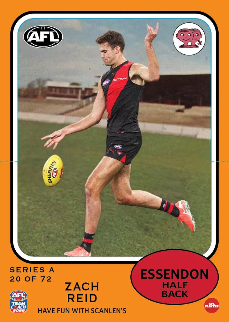Teamcoach 2026 Scanlens Die-Cut #20 Zach Reid - Essendon Bombers