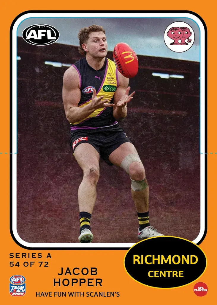 Teamcoach 2026 Scanlens Die-Cut #54 Jacob Hopper - Richmond Tigers