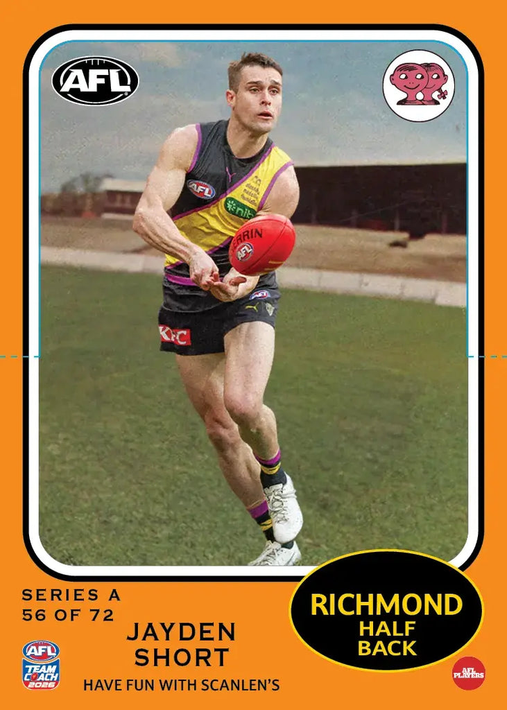 Teamcoach 2026 Scanlens Die-Cut #56 Jayden Short - Richmond Tigers