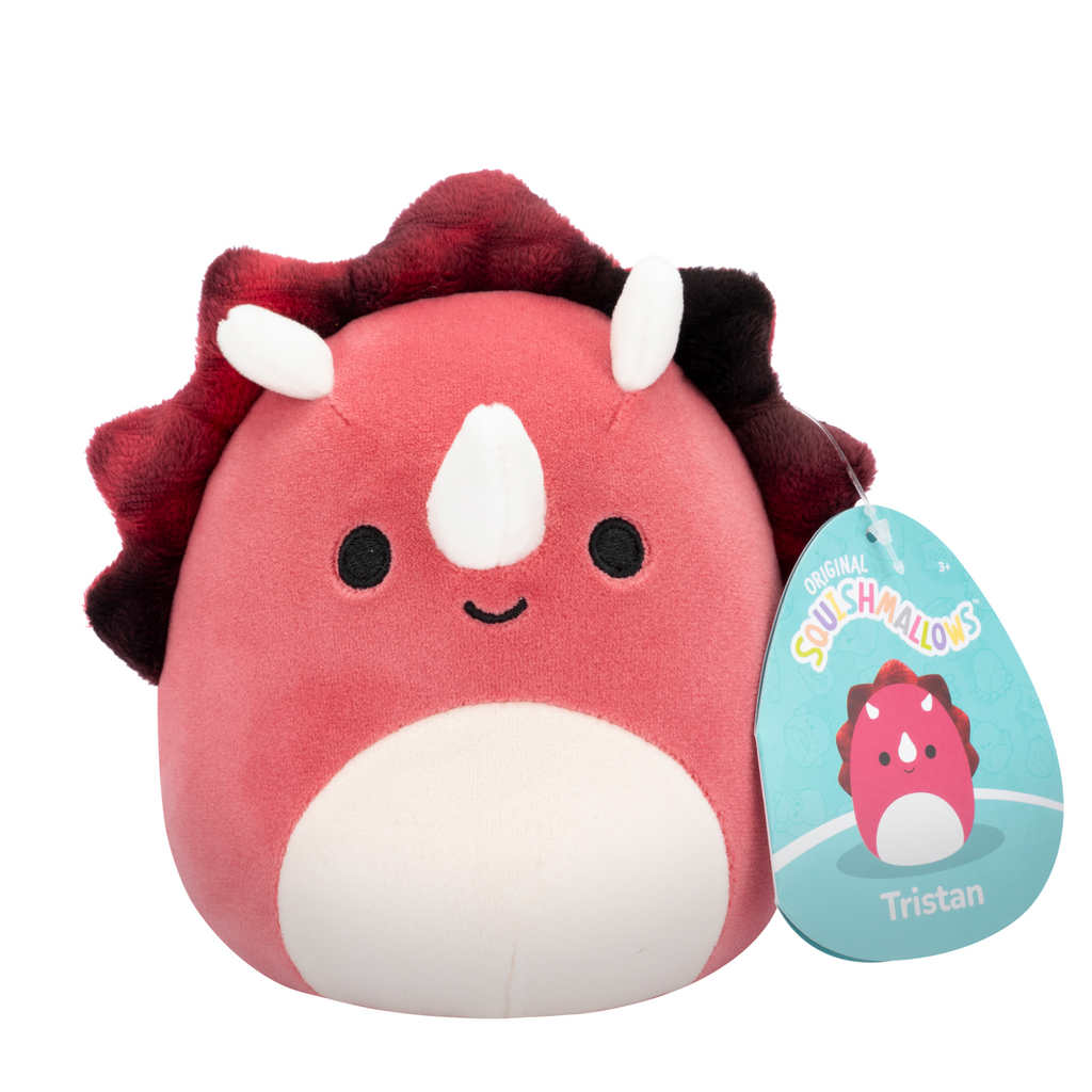 Tristan the Red Triceratops 5 inch plush Squishmallow.