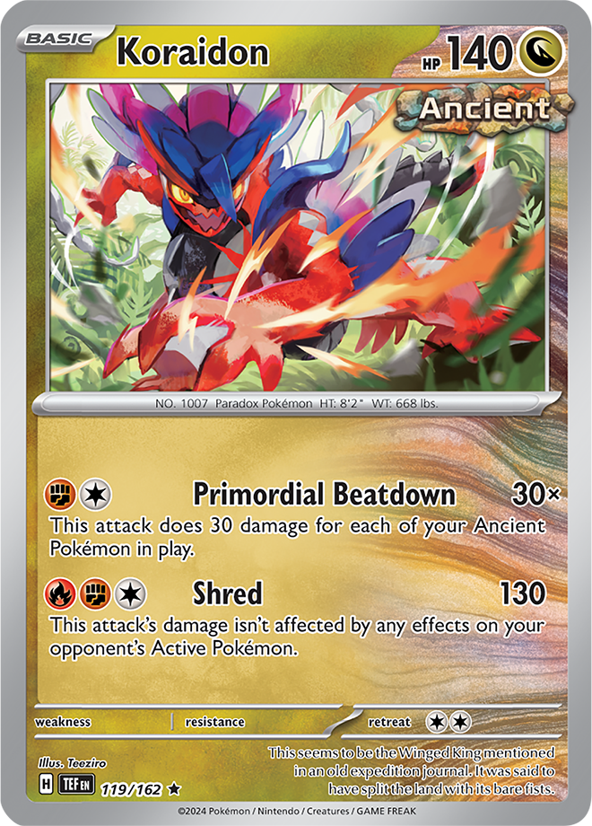 rare cards in temporal forces Pokemon TCG - Temporal Forces - #119 - Koraidon