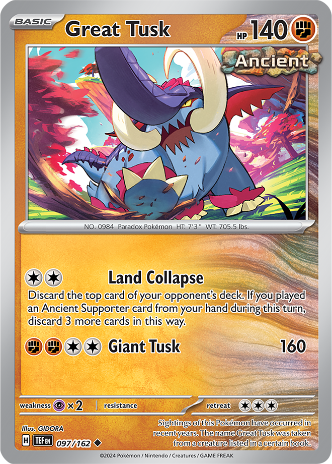 Pokemon TCG - Temporal Forces - #097 - Great Tusk - Uncommon