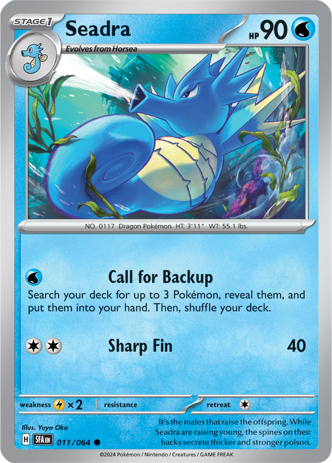 Pokemon TCG - Shrouded Fable - #011/064 - Seadra - Common