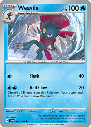 Pokemon TCG - Shrouded Fable - #014/064 - Weavile - Uncommon