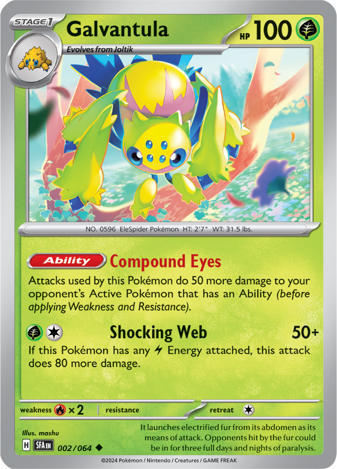 Pokemon TCG - Shrouded Fable - #002/064 - Galvantula - Uncommon