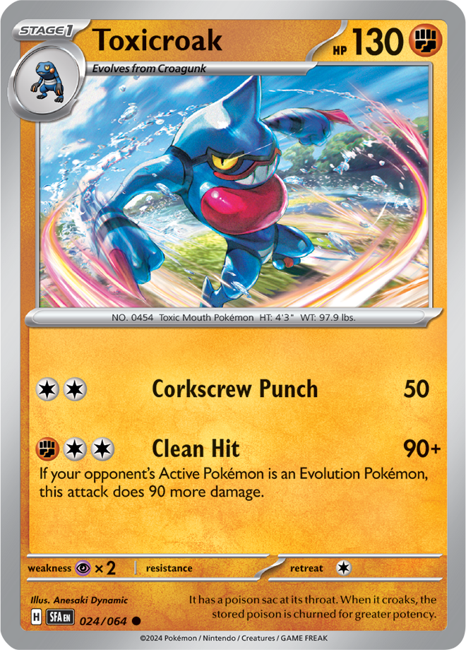 Pokemon TCG - Shrouded Fable - #024/064 - Toxicroak - Common