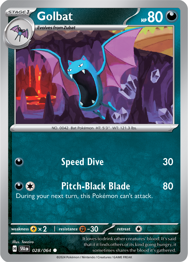 Pokemon TCG - Shrouded Fable - #028/064 - Golbat - Common