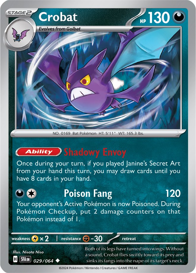 Pokemon TCG - Shrouded Fable - #029/064 - Crobat - Uncommon