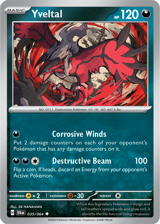 Pokemon TCG - Shrouded Fable - #035/064 - Yveltal - Uncommon