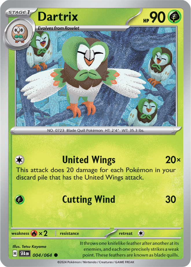 Pokemon TCG - Shrouded Fable - #004/064 - Dartrix - Common
