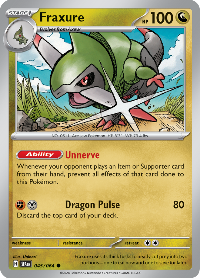 Pokemon TCG - Shrouded Fable - #045/064 - Fraxure - Common