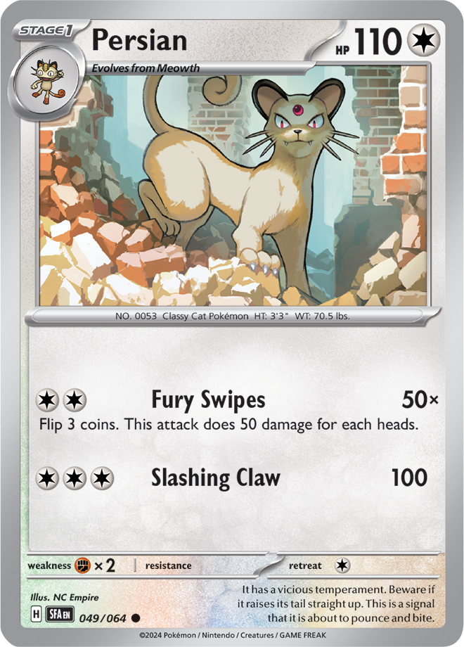 Pokemon TCG - Shrouded Fable - #049/064 - Persian - Common