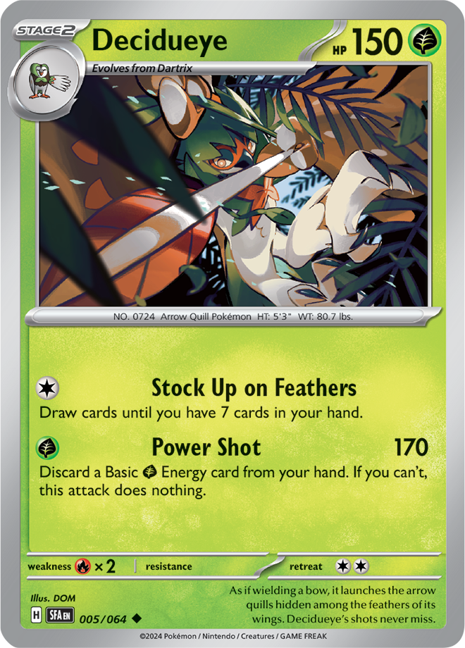 Pokemon TCG - Shrouded Fable - #005/064 - Decidueye - Common