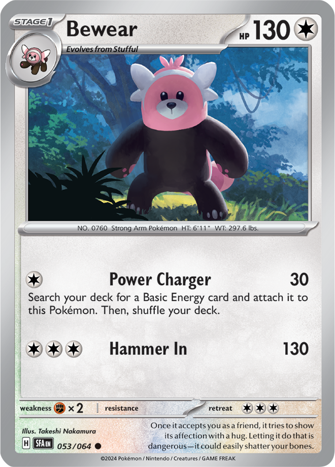 Pokemon TCG - Shrouded Fable - #053/064 - Bewear - Common