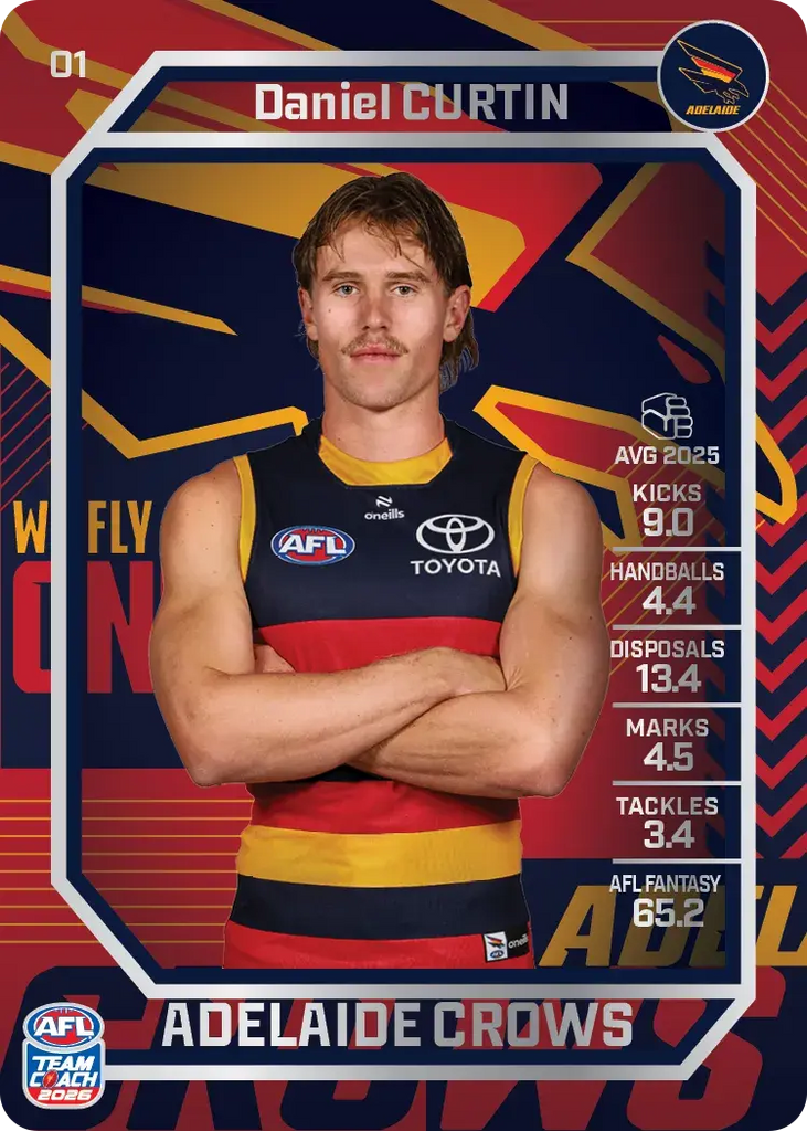 Teamcoach 2026 Base Silver Card #01 Daniel Curtin - Adelaide Crows