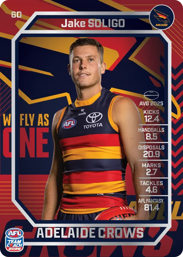Teamcoach 2026 Base Silver Card #60 Jake Soligo - Adelaide Crows
