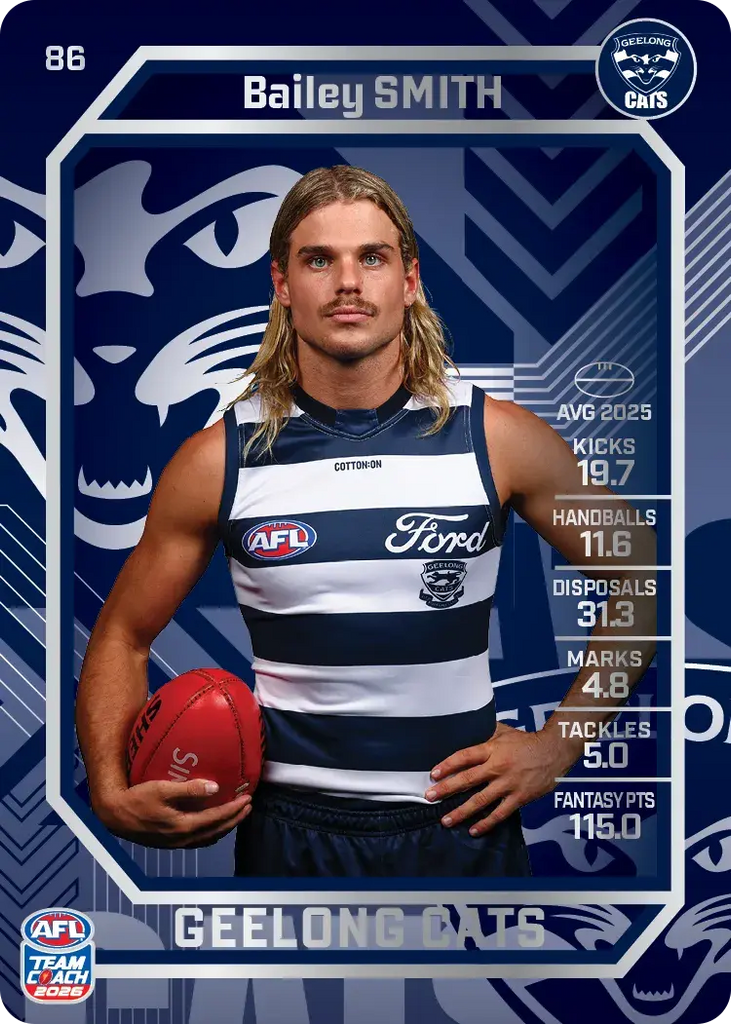 Teamcoach 2026 Base Silver Card #86 Bailey Smith - Geelong