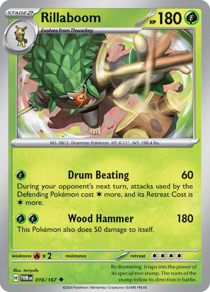 Pokemon TCG - Twilight Masquerade - #16 - Rillaboom